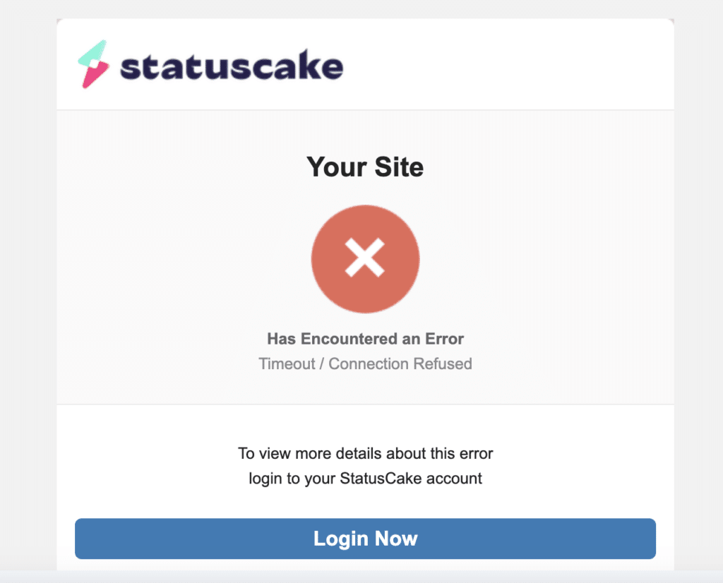 StatusCake Email Notification